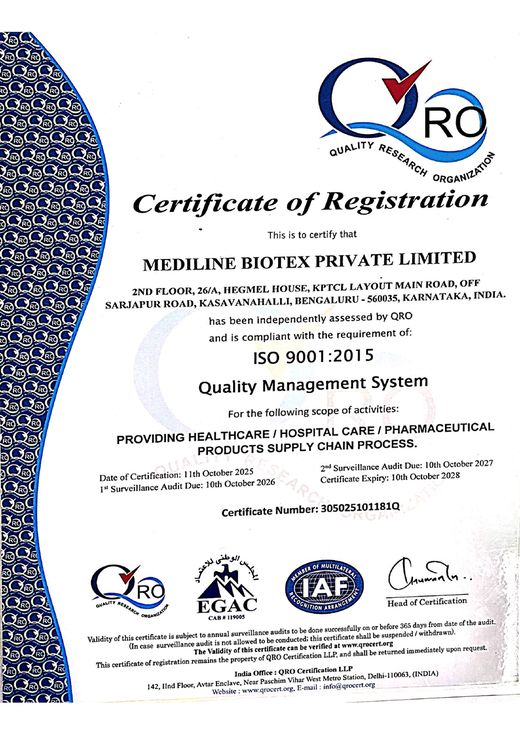 ISO 9001:2015 certificate of registration